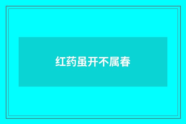 红药虽开不属春