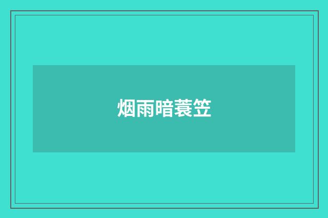 烟雨暗蓑笠