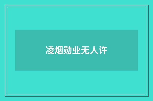 凌烟勋业无人许