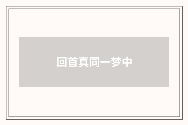 回首真同一梦中