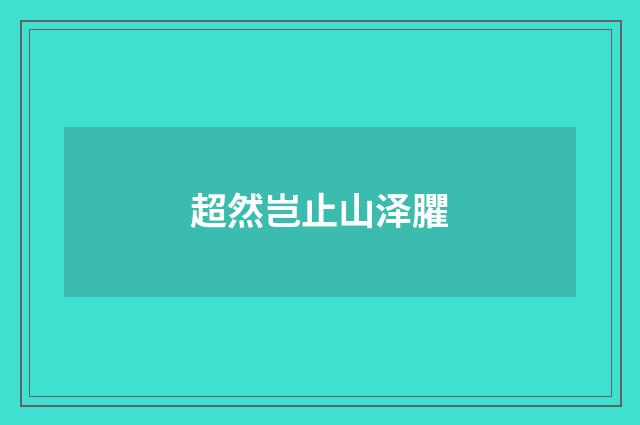 超然岂止山泽臞