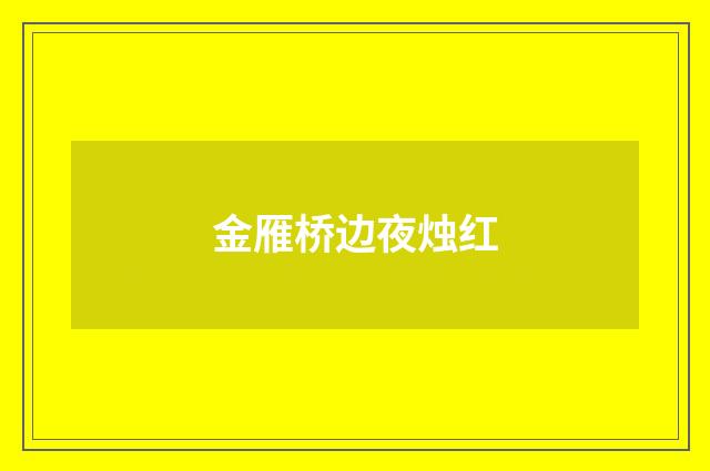 金雁桥边夜烛红