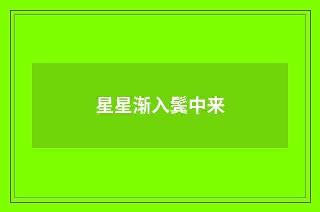 星星渐入鬓中来