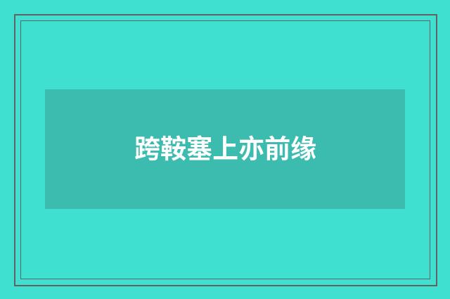 跨鞍塞上亦前缘