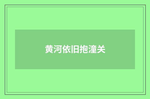 黄河依旧抱潼关
