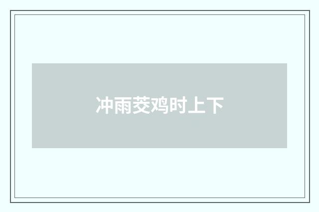 冲雨茭鸡时上下