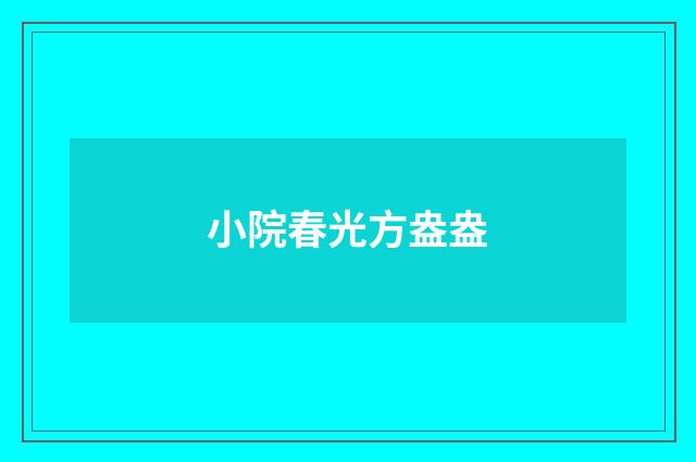 小院春光方盎盎