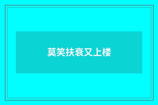 莫笑扶衰又上楼