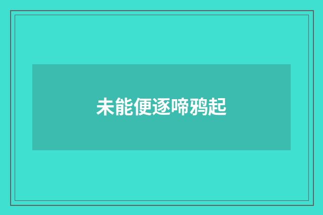 未能便逐啼鸦起