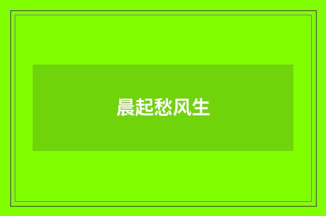 晨起愁风生