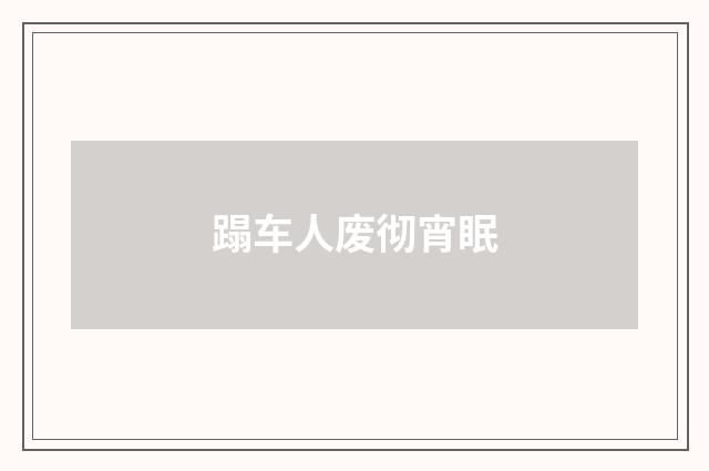 蹋车人废彻宵眠