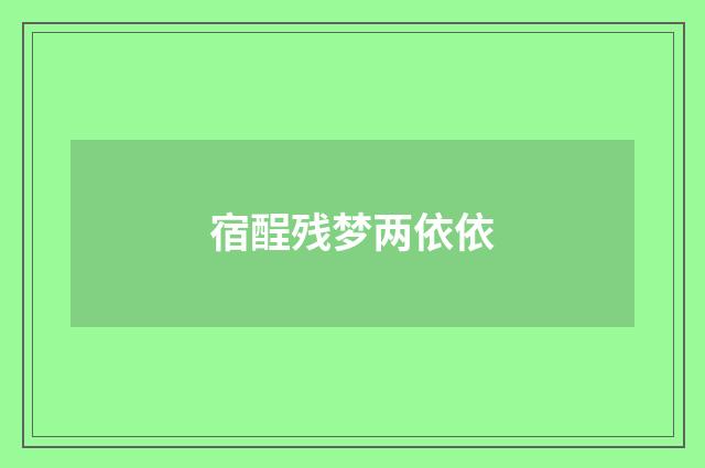 宿酲残梦两依依