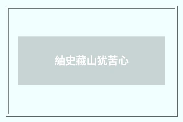 紬史藏山犹苦心
