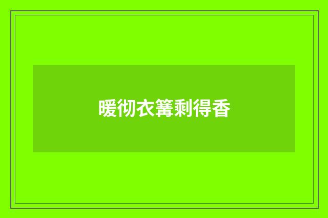 暖彻衣篝剩得香