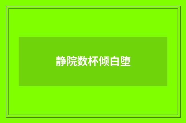 静院数杯倾白堕