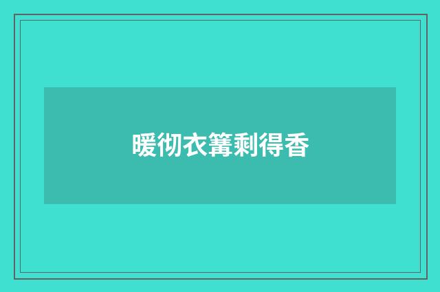 暖彻衣篝剩得香