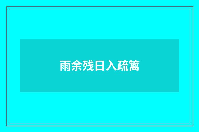雨余残日入疏篱