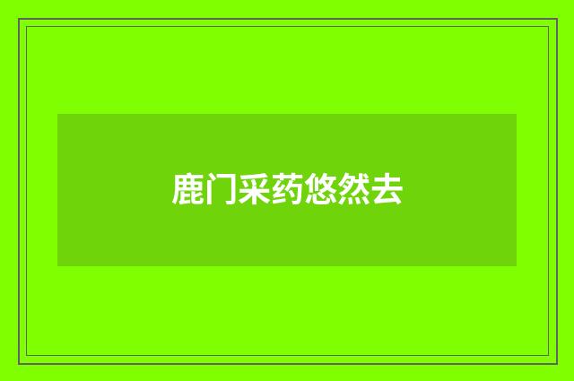 鹿门采药悠然去