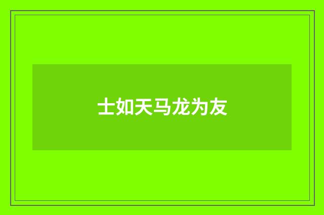 士如天马龙为友