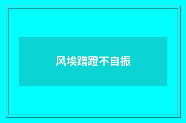 风埃蹭蹬不自振