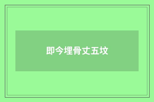 即今埋骨丈五坟