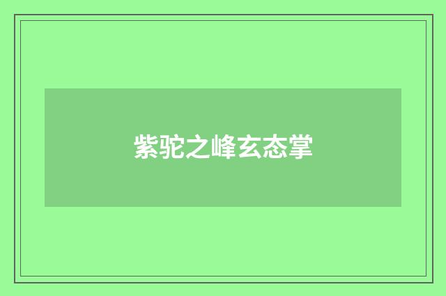 紫驼之峰玄态掌