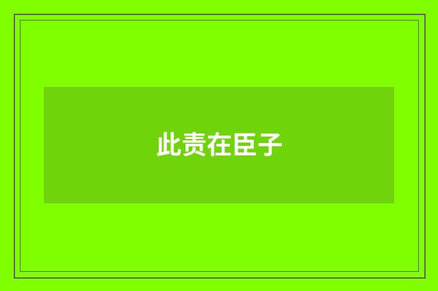 此责在臣子