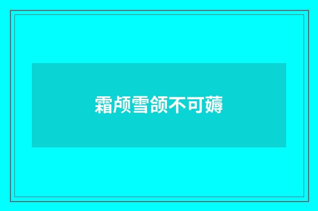 霜颅雪颌不可薅