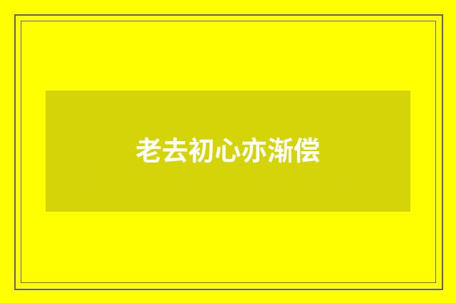 老去初心亦渐偿