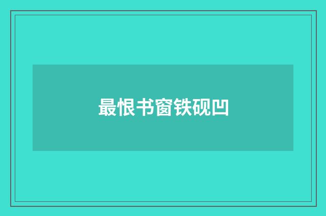 最恨书窗铁砚凹