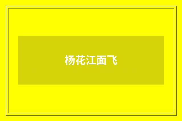 杨花江面飞