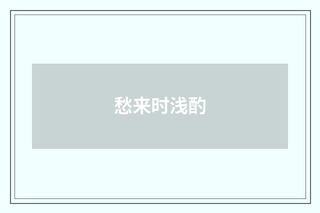 愁来时浅酌
