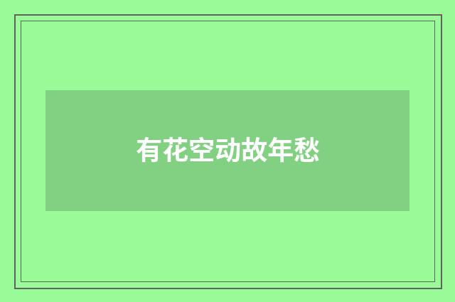 有花空动故年愁