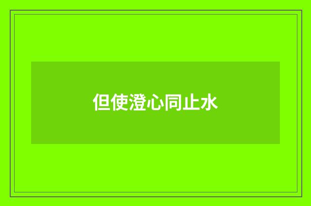 但使澄心同止水