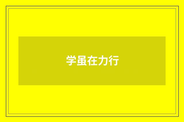 学虽在力行