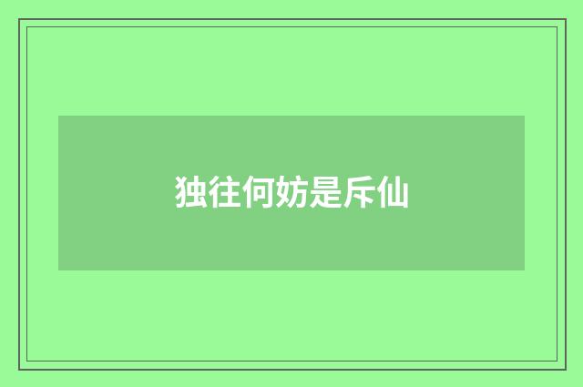 独往何妨是斥仙
