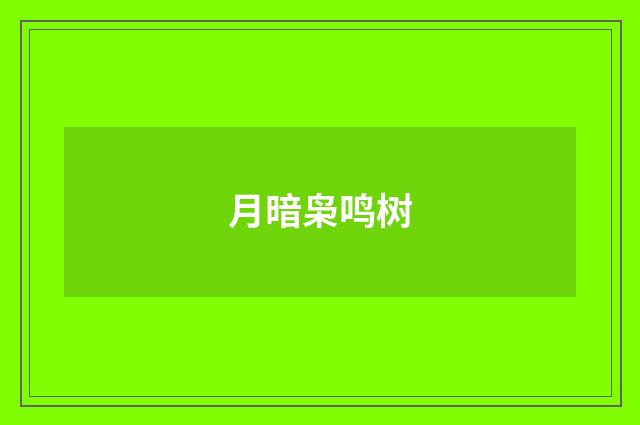月暗枭鸣树