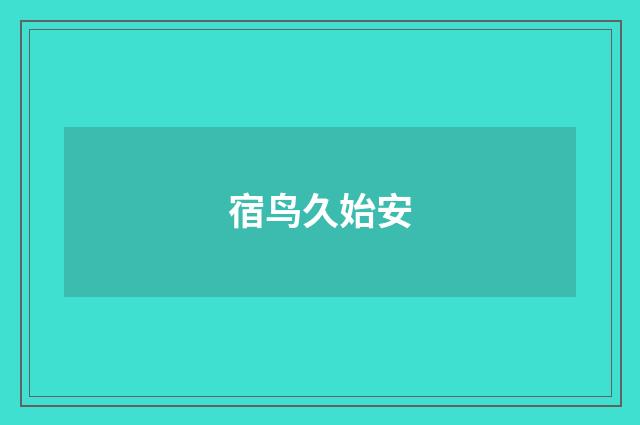 宿鸟久始安