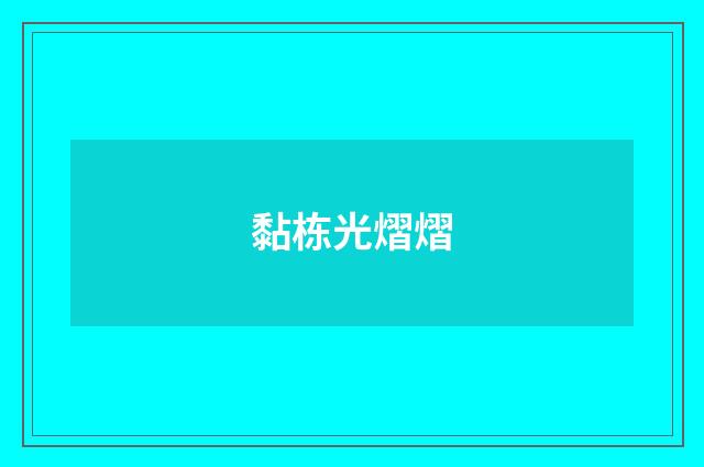 黏栋光熠熠