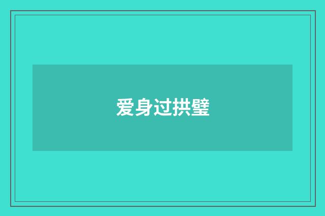 爱身过拱璧