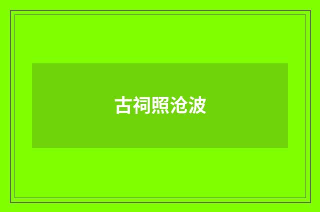 古祠照沧波