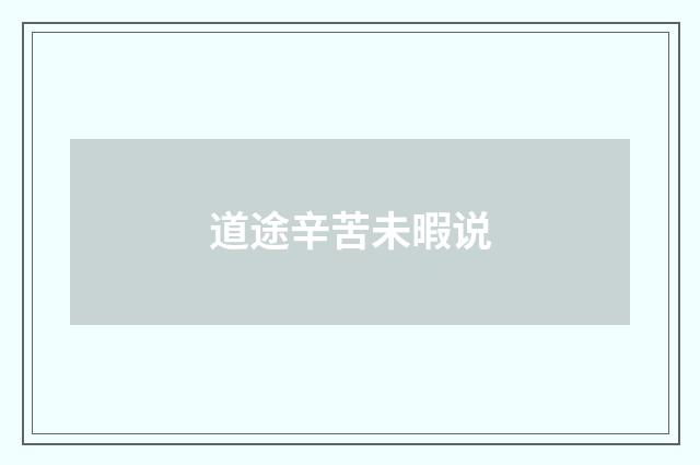 道途辛苦未暇说