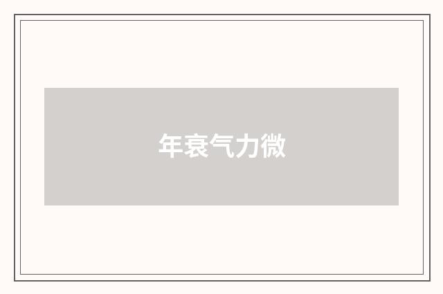 年衰气力微