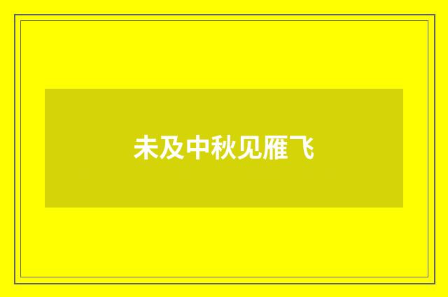 未及中秋见雁飞