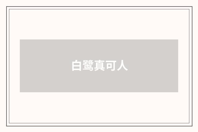 白鹭真可人