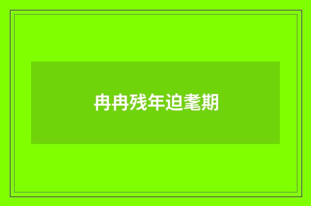 冉冉残年迫耄期