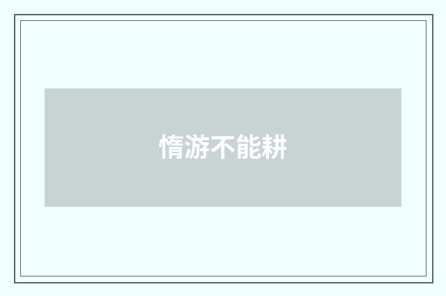 惰游不能耕