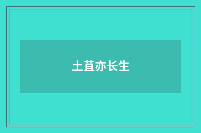 土苴亦长生