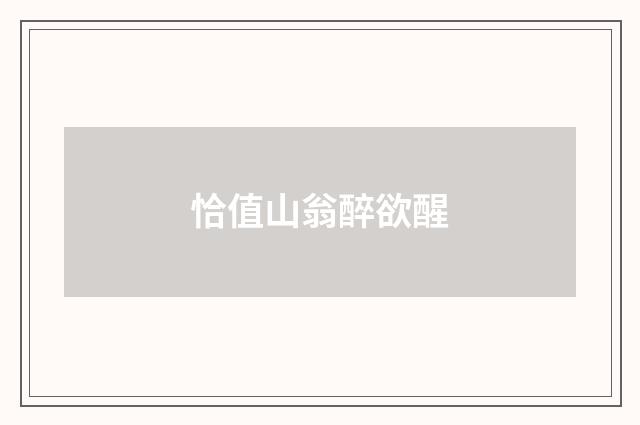 恰值山翁醉欲醒