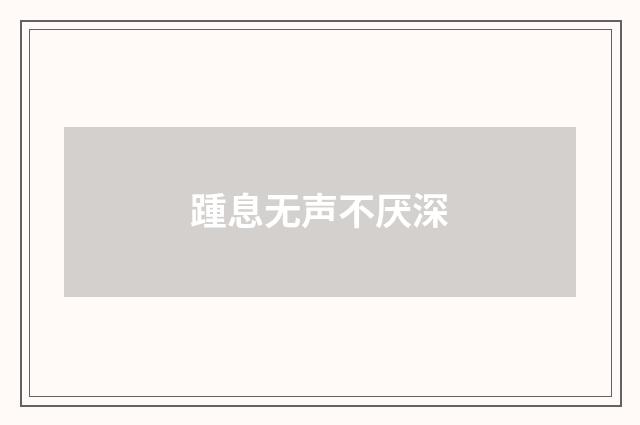 踵息无声不厌深